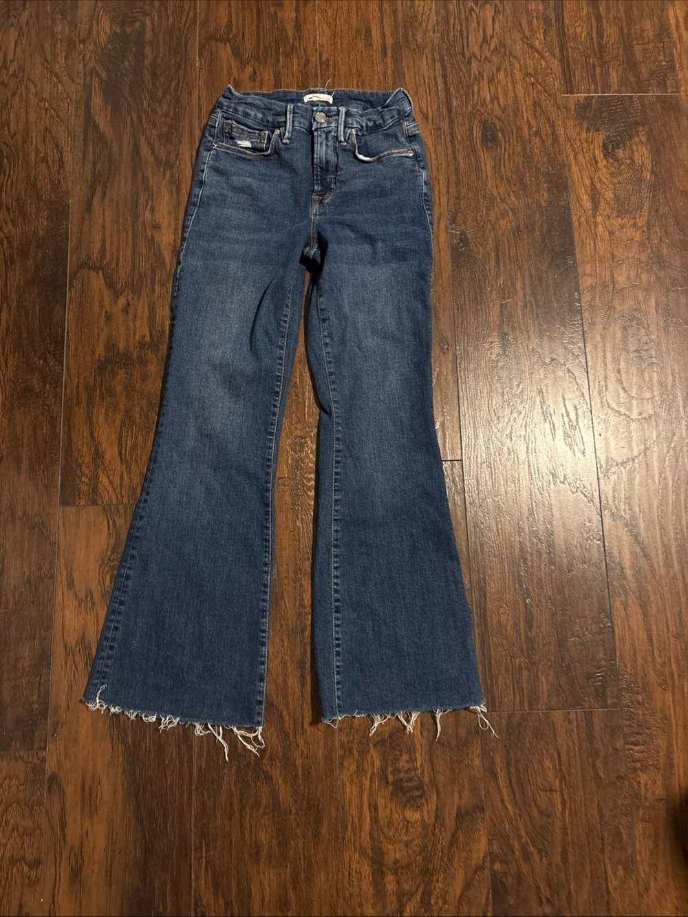 Good American Dark Blue Flare Jeans